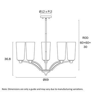 Telbix Brevan 5 Light Pendant