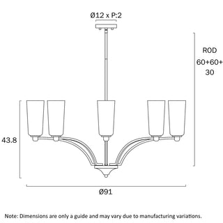 Telbix Brevan 8 Light Pendant