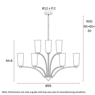 Telbix Brevan 9 Light Pendant