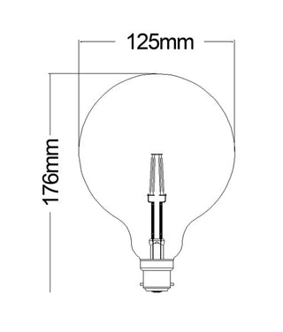 CLA G125 LED Filament Globes 6W