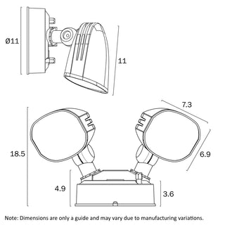 Telbix Clarion Twin Spot Flood Light