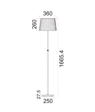 CLA Crecer Interior Slanted Pleated Shade Height Adjustable Floor Lamps