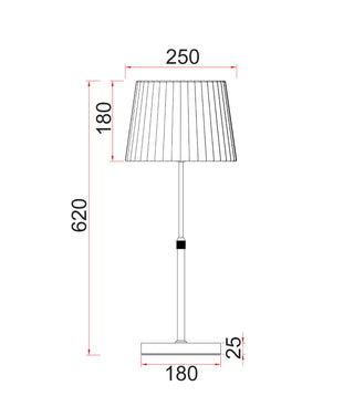 CLA Crecer Interior Slanted Pleated Shade Height Adjustable Table Lamps