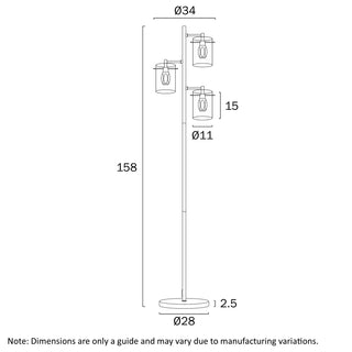 Telbix Crevil 3 Light Floor Lamp