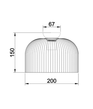 CLA Diyvintaj D.I.Y. Dome Ribbed Glass Batten Fix Ceiling Lights
