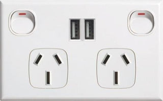 Dexton DXGPO2USB2 Double GPO with Double USB charger