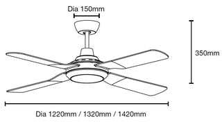Martec Discovery II 48″/ 52″ / 56″ AC Ceiling Fan with Light