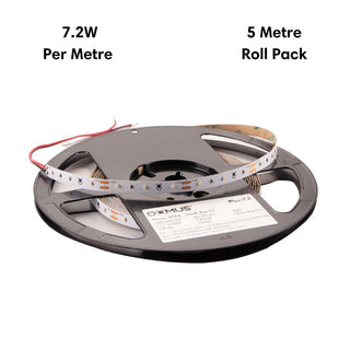 Clearance - Domus PLEX-7.2-5M - 7.2W LED 60LED P/M Striplight IP20 12V 5M Roll Pack - DRIVER REQUIRED