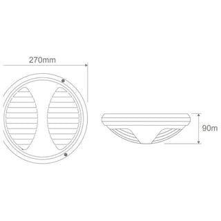 Clearance - Domus Polyslim 270 Round 240V Polycarbonate Ceiling Light