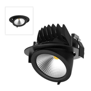 Clearance - Domus SCOOP-25 - 25W LED Dimmable Scoop Adjustable Downlight Black - 5000K
