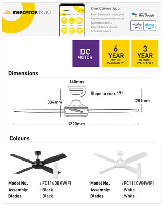 Mega Fan Sale - Mercator Anova Smart DC Ceiling Fan Wi-Fi