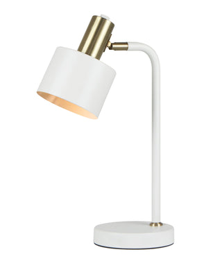 CLA Flotar Interior Cylinder Iron Shade with Antique Brass Highlight Table Lamps