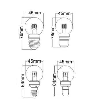 CLA Fancy Round LED Filament Dimmable Frosted Globes 4W
