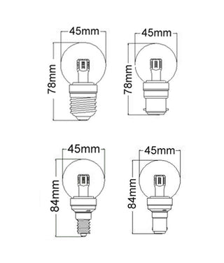 CLA Fancy Round LED Globes Clear / Frosted Diffuser 4W