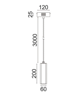 CLA Freccia Interior LED Tri-CCT Glass with Curve Cylinder Pendant Lights