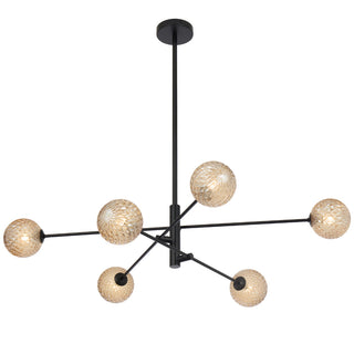 Telbix Gaston 6 Light Pendant Black