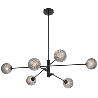 Telbix Gaston 6 Light Pendant Black
