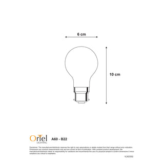 Oriel Lighting Frosted Filament Led A60 4000k Dimmable