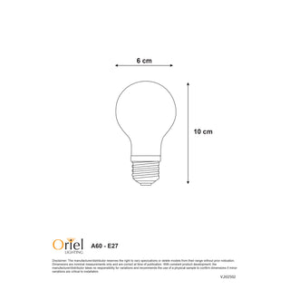 Oriel Lighting Frosted Filament Led A60 4000k Dimmable