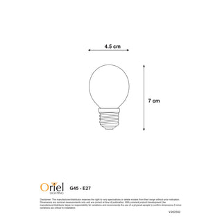 Oriel Lighting Matt Opal Filament Led G45 2700K E27 Dimmable