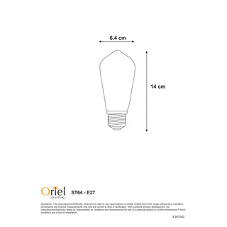 Oriel Lighting Filament Led ST64 2700K Dimmable
