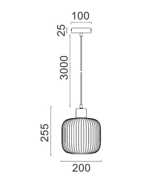 CLA Gomitas Interior Translucent Glass Shade with Brass Highlight Pendant Lights