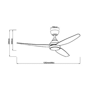 SAL Holbrook 48 + SDCF11/48/3 48" 1252mm 30W DC Ceiling Fan Three Blades with 22W Dimmable LED Light