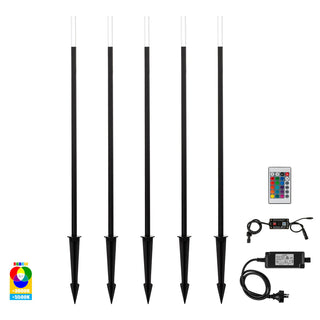 Havit HV1514RGBCW-BLK-KIT Drique Aluminium Black RGBCW 5 Light LED Bollard Spike Light Kit