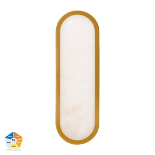 Havit HV8011S-GLDALB Auster Gold with Alabaster Glass Wall Light