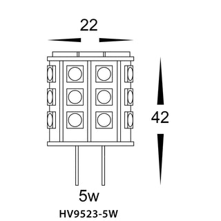 Havit HV9523-5W-HV9529-5W 5w G4 12v DC LED Bi Pin Globe
