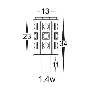 Havit HV9526/HV9527/HV9527HV9528 - 1.4w G4 12v DC LED Coloured Bi Pin Globes