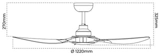 Atom Ibiza 48" 3 Blade 40W DC Ceiling Fan