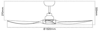 Atom Ibiza 52" 3 Blade 40W DC Ceiling Fan