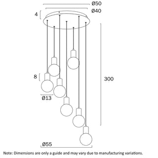 Telbix Invar 7 Light Pendant