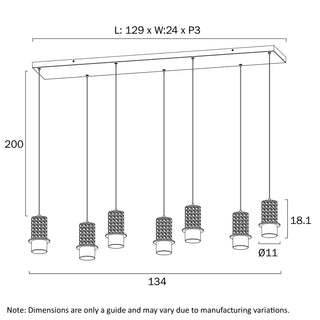 Telbix Kolisa 7 Light Bar Pendant