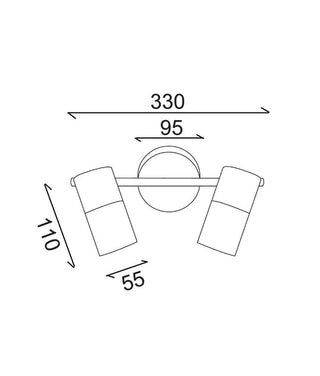 Cla Lengan Interior Double Heads Adjustable Round Base Spot Lights