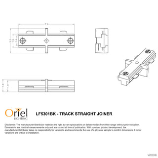 Oriel Lighting Inline Track Joiner