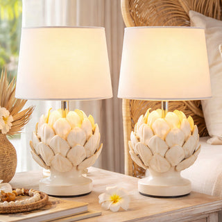 Lexi Tasha Artichoke Ceramic Table Lamp | Set of 2