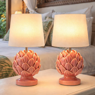 Lexi Tasha Artichoke Ceramic Table Lamp | Set of 2