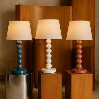 Lexi Pearl Orb Table Lamp Rust