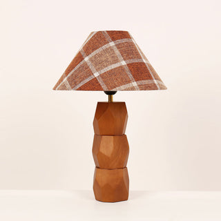 Lexi Helena Hand-Faceted Wooden Base Table Lamp
