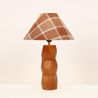 Lexi Helena Hand-Faceted Wooden Base Table Lamp