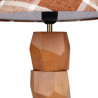Lexi Helena Hand-Faceted Wooden Base Table Lamp