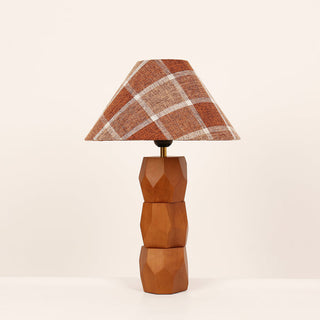 Lexi Helena Hand-Faceted Wooden Base Table Lamp
