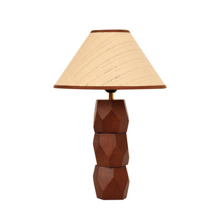 Lexi Helena Hand-Faceted Wooden Base Table Lamp