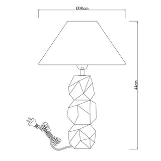 Lexi Helena Hand-Faceted Wooden Base Table Lamp