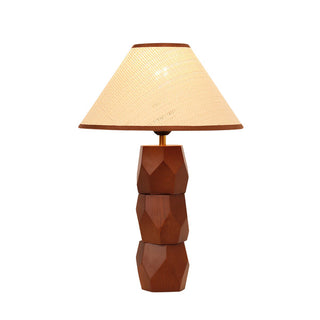 Lexi Helena Hand-Faceted Wooden Base Table Lamp