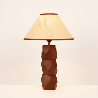 Lexi Helena Hand-Faceted Wooden Base Table Lamp