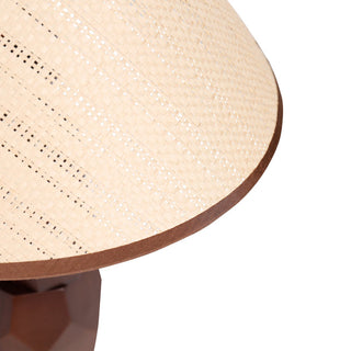 Lexi Helena Hand-Faceted Wooden Base Table Lamp