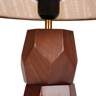 Lexi Helena Hand-Faceted Wooden Base Table Lamp